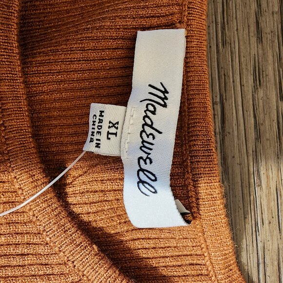 Madewell The Signature Knit Cutaway Sweater Tank NWT Brown XL - Picture 5 of 8
